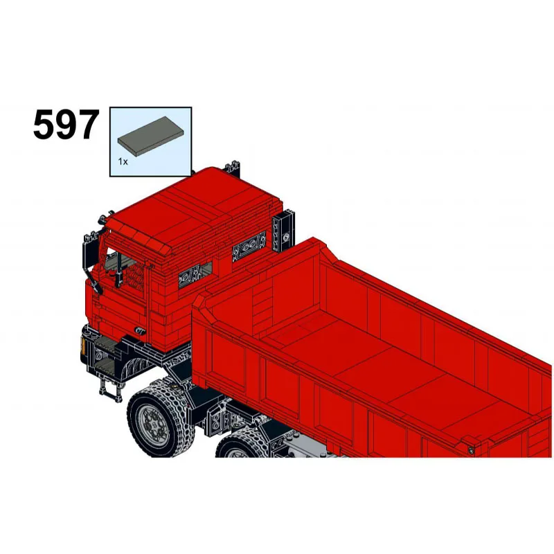 MOC-165256 F90 8 × 8 camión de transporte de carga clásico rojo modelo de bloques de construcción 2166 piezas niños juguete para regalo de cumpleaños