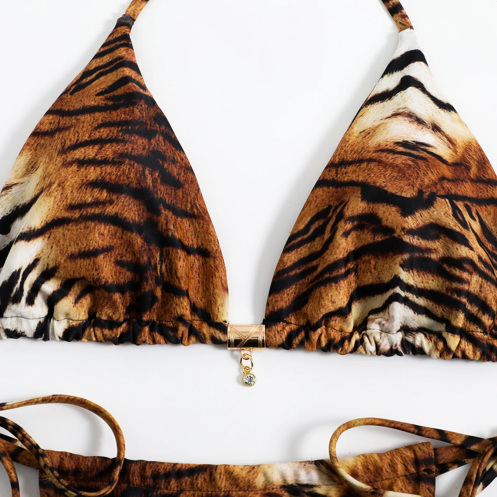 New Sexy Tiger Stripes String Bikinis 2025 Swimsuits Women's Swimwear Female Beach Swim Wear Bathing Suits Brazilian Bikini Set