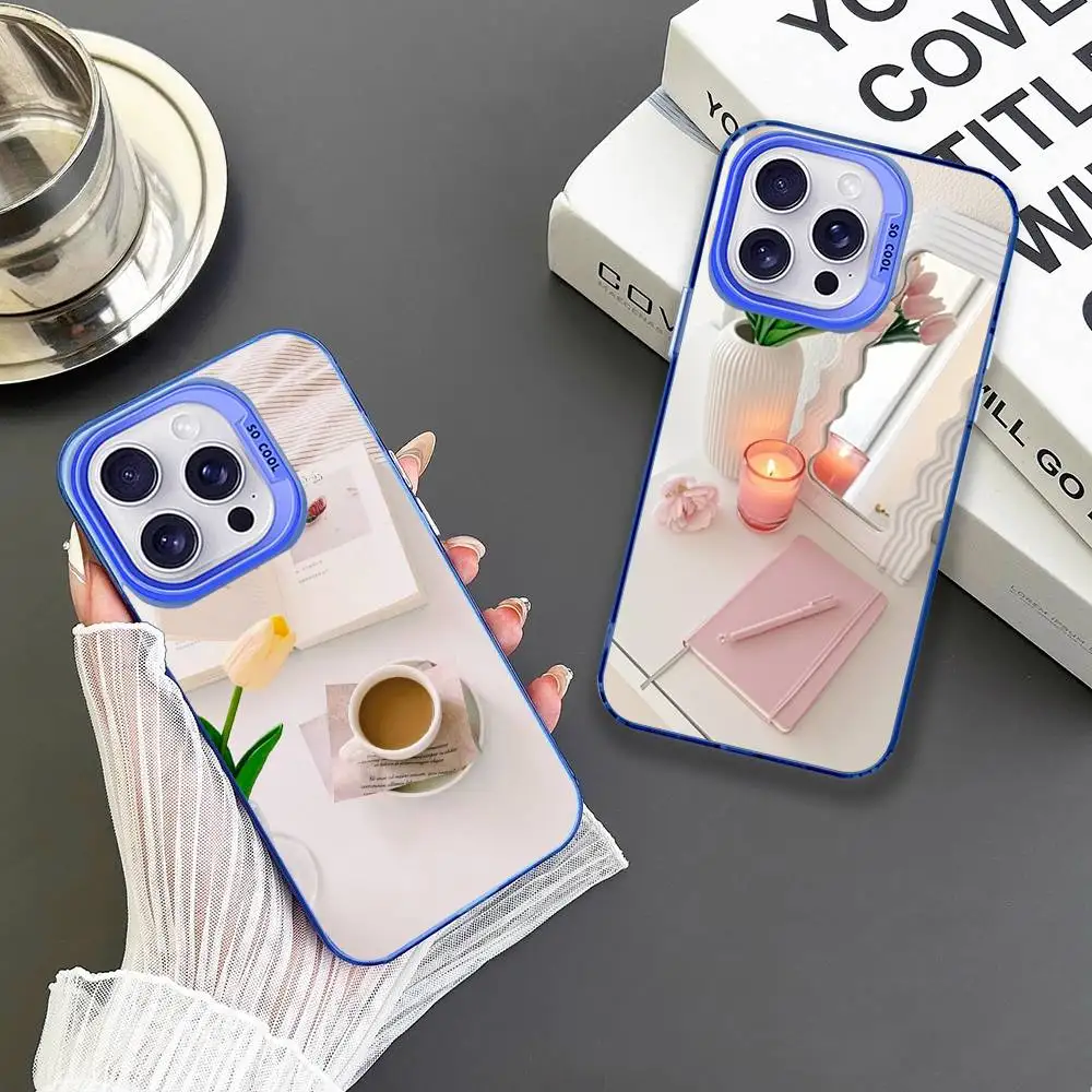 

Funny Ins Syle Phone Case For iPhone 16,15,14,13,12,11,Mini,Pro,MAX Blue Matte Shockproof Cover