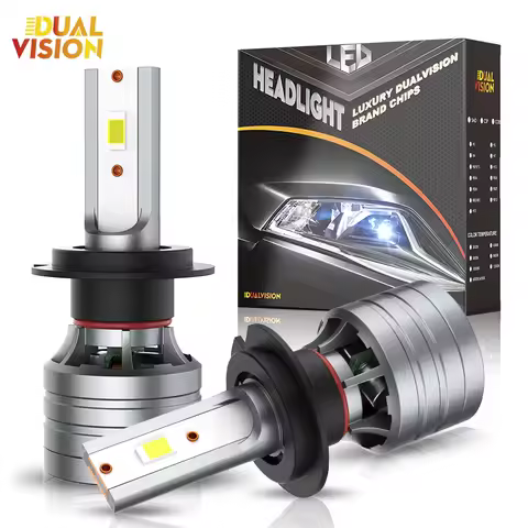 Dualvision H7 H4 H11 LED Headlight 120W High Power H8 H9 HB4 HB3 9005 9006 9012 Turbo Lamp 6000K White Car Lights For Lenses 12V