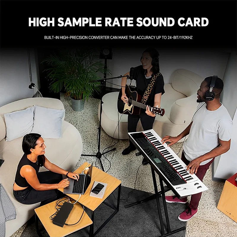 A99E-GAX-MD44 Professional Microphone Sound Card 24Bit 192Khz 4 Way Audio Interface For Podcast Recording Music Instrument