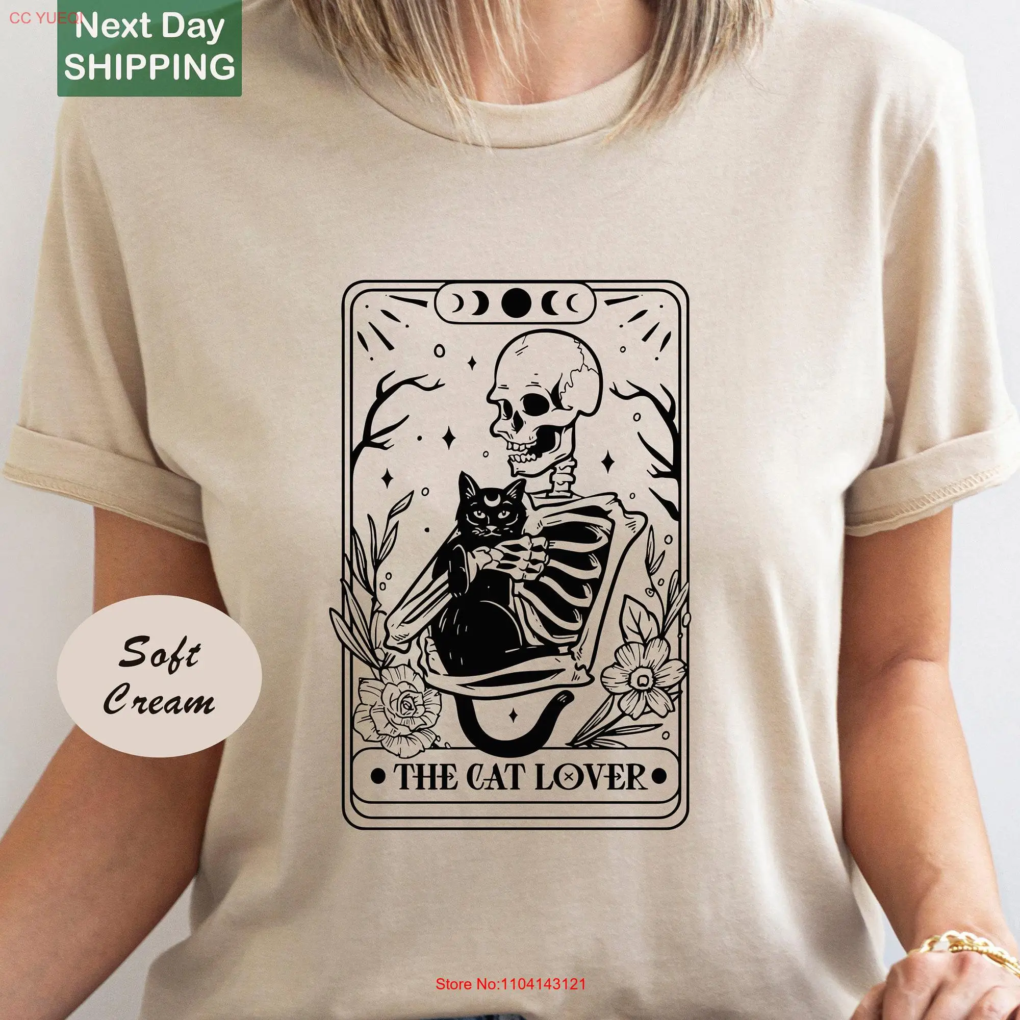 The Cat Lover Skeleton T Shirt Tarot Card Mom Dad long or short sleeves