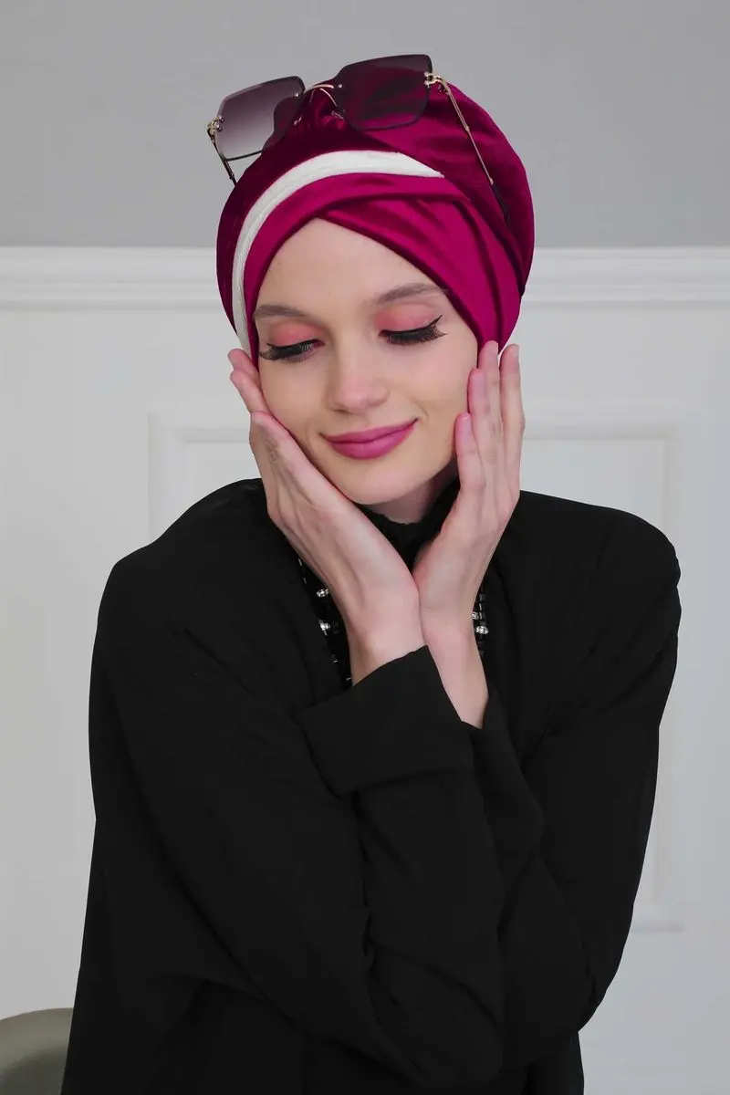 Doppel farbe samt Knochen kirsche rot