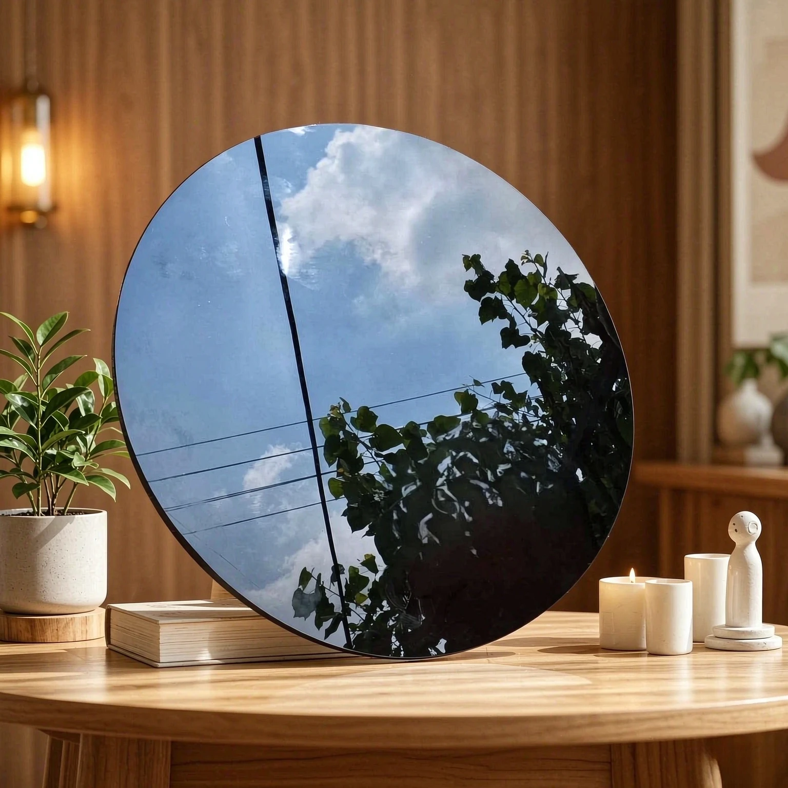 10-18cm/3.94-7.09inch Black Obsidian Mirror, Polished Obsidian, Ideal crystal stone Gift & Home Decoration Accessories, kawaii room decor
