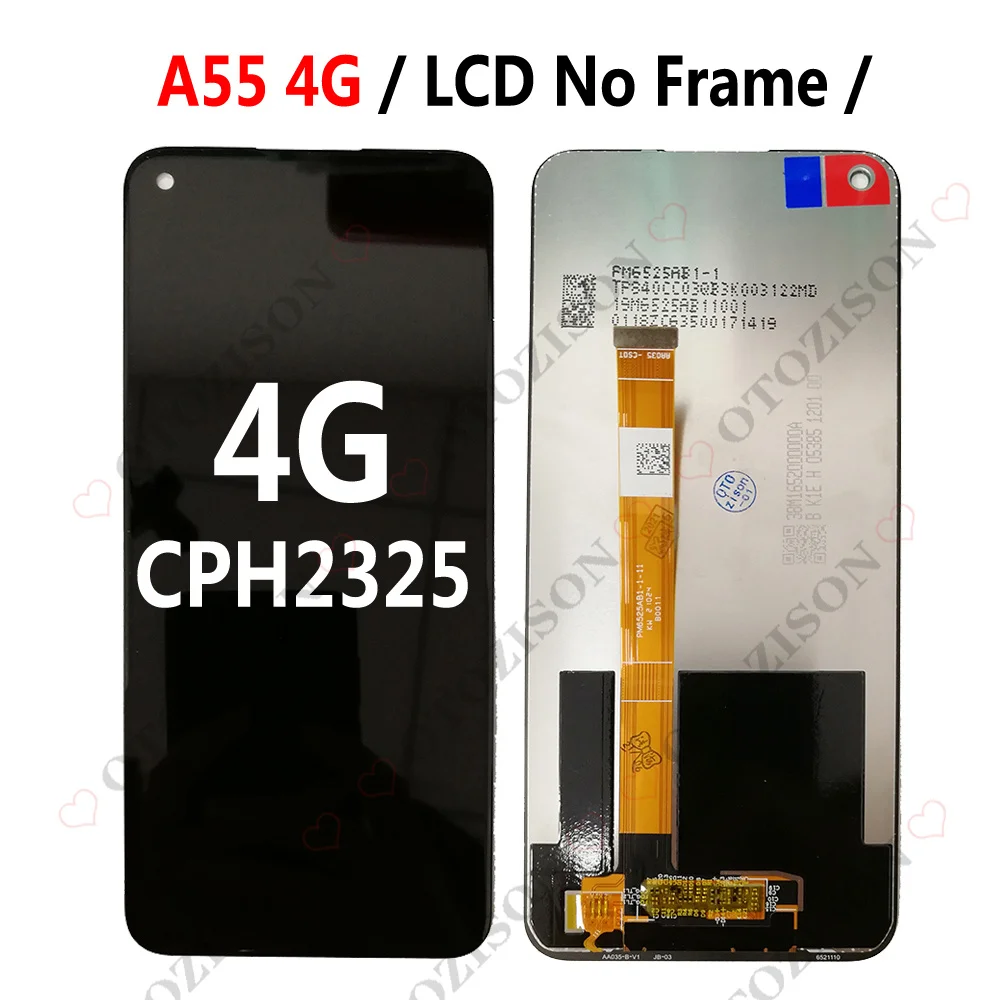 For OPPO A55 LCD 4G CPH2325 LCD With Frame A55 5G PEMM00 PEMM20 Display Screen Touch Sensor Digitizer Assembly Replacement Parts