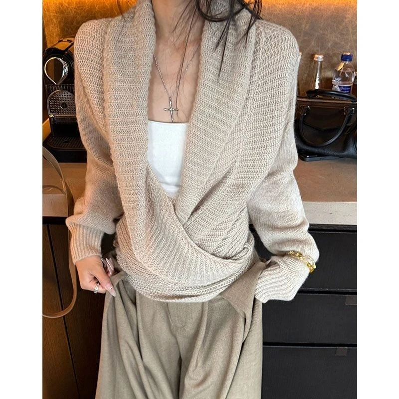 

Deeptown корейский стиль повседневный вязаный кардиган женский винтажный элегантный свободный свитер Harajuku осень-зима кардиганы с длинными рукавами