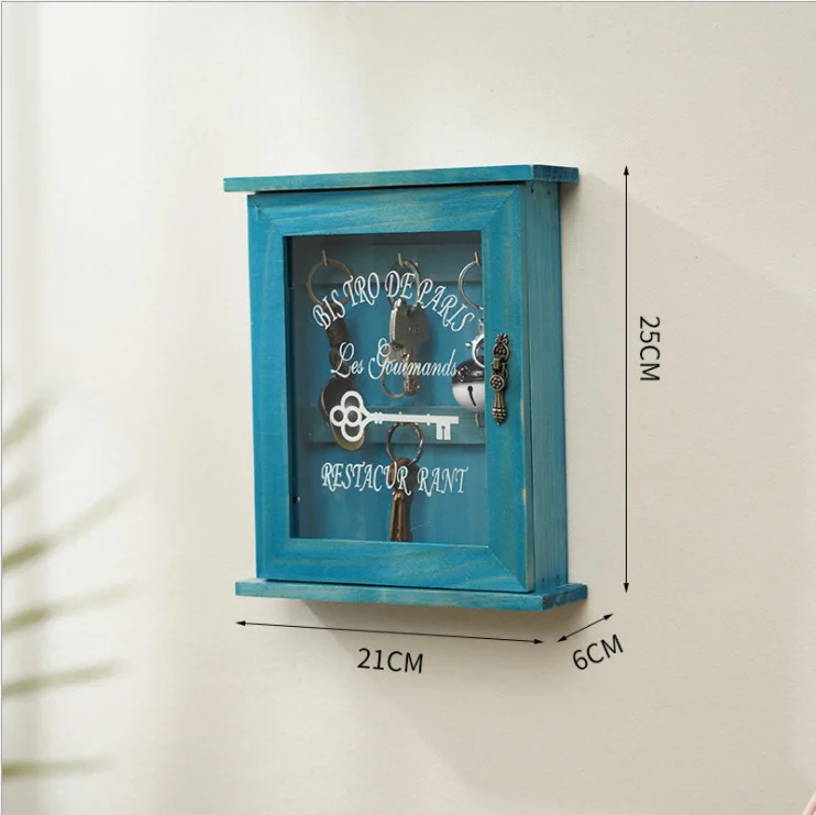 Key Storage Box Case Home Desk Topper Wooden Shelf Brackets Wall-mounted Entrance Decorate Holder on The Wall