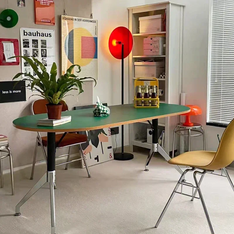 

Nordic ins сеть красный средневековый стол овальный простой стол Imus небольшой семейный стол домашний компьютерный стол