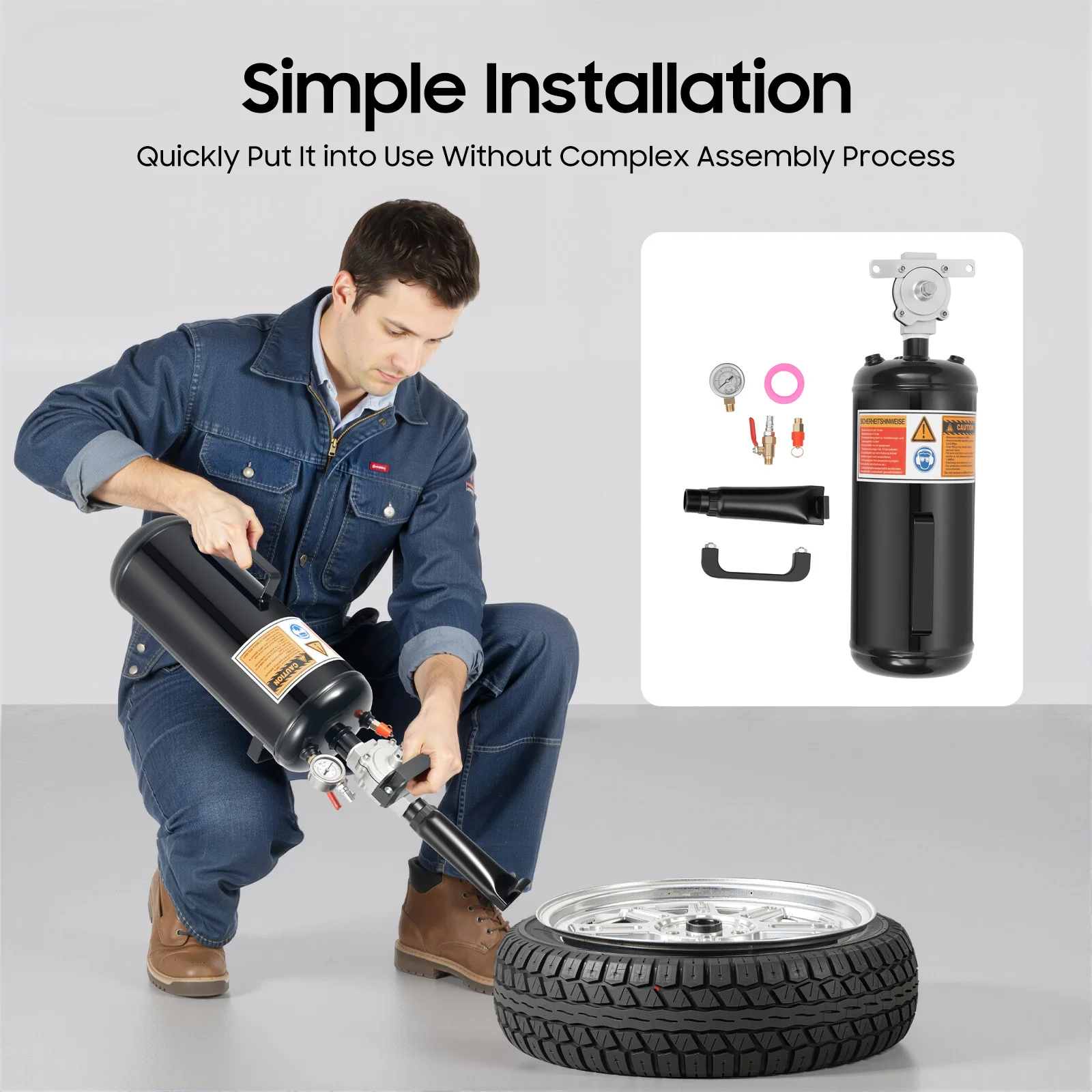Air Tire Bead Sealer 1MPa Reifenfüller-Booster, tragbarer Reifenmontierer, 1 l, für Motorräder und batteriebetriebene Fahrzeuge – Detail 5