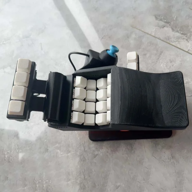 U-shaped Gaming Keyboard joystick Wired Bluetooth 2.4g Tri Mode Palm Keyboard 3D Printing Black Custom PUBG Mechanical Keyboard