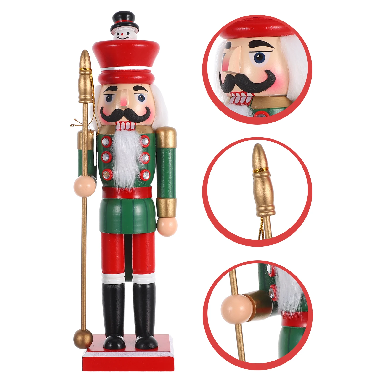 

Festive Wooden Nutcracker Soldier Christmas Decor Handcrafted Unique Design Sturdy Base Living Room Bedroom Holiday Ornament