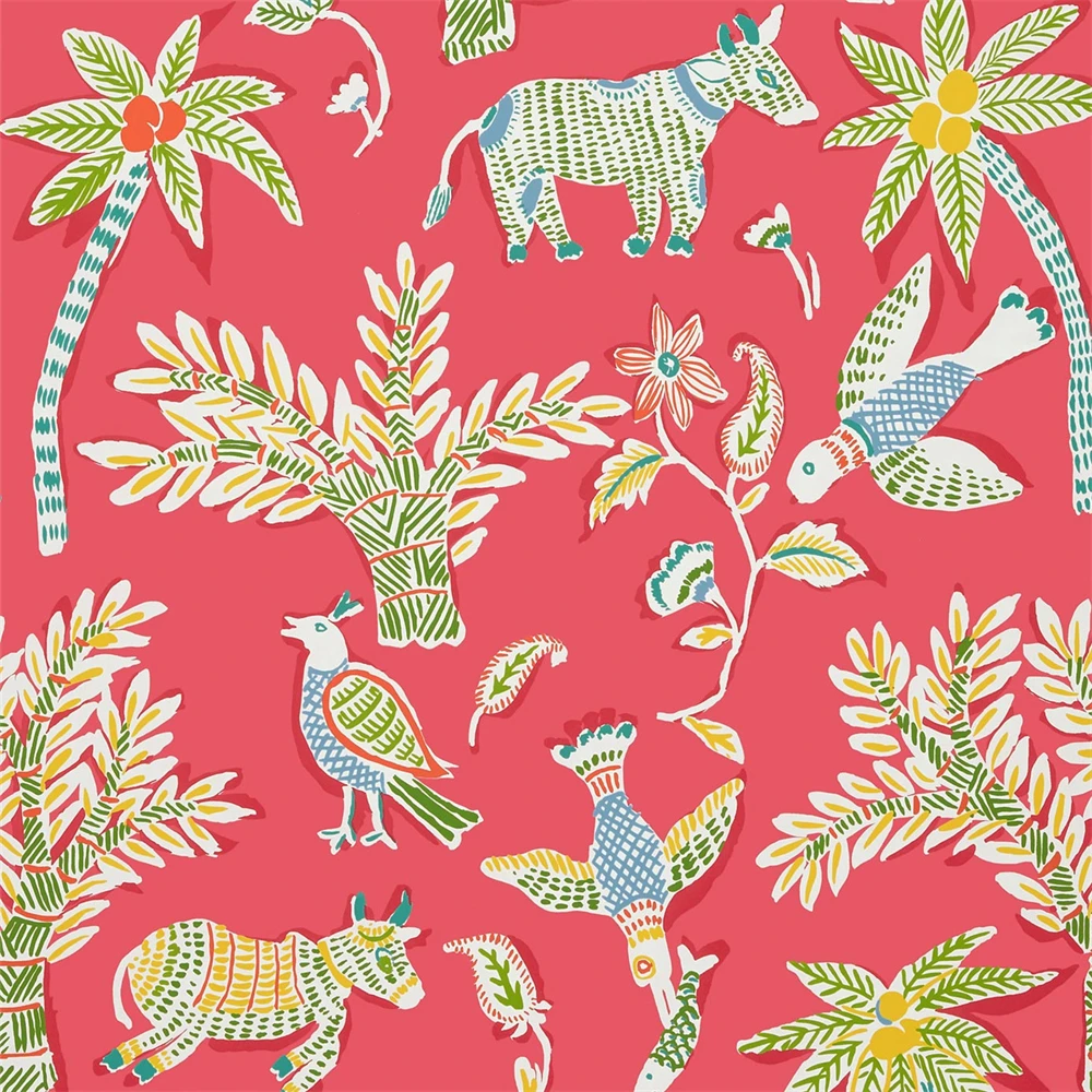 Custom American plants flowers birds trees wall paper TV background red Horse animals mural wallpaper living room 3D Home decor
