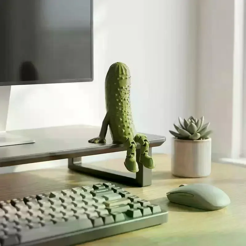 Cucumber Desktop Ornament, Creative Small Seated Statue, Cute Desktop Companion Decoration, Suitable For Home Pickled