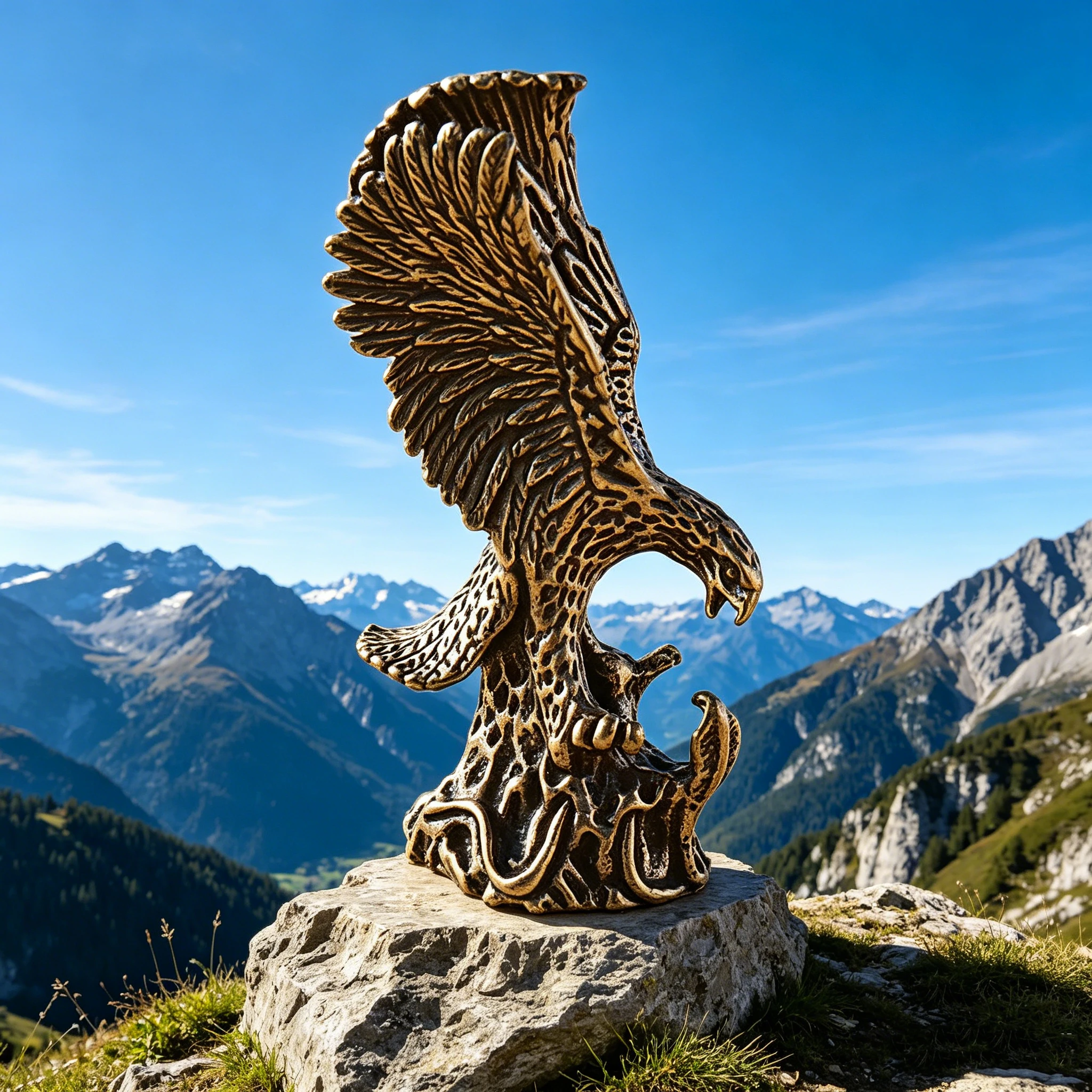 2026 Creative Eagle Figurine, Vintage Spread Wings Home Decor Craft, Desktop Tea Pet Ornament, Elegant Tabletop Decoration