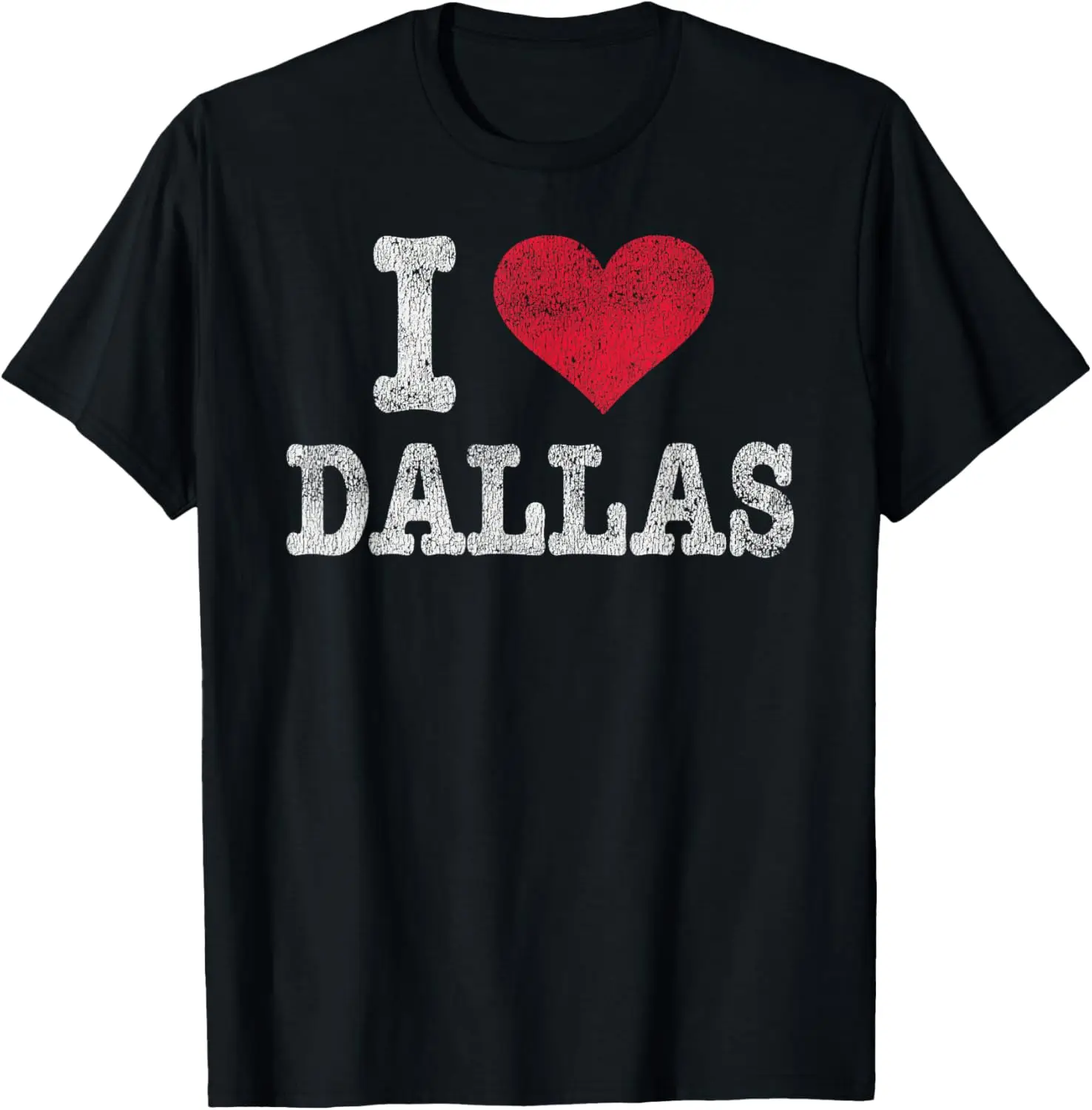 Distressed Retro I Love Dallas T-Shirt Souvenir Gift T-Shirt