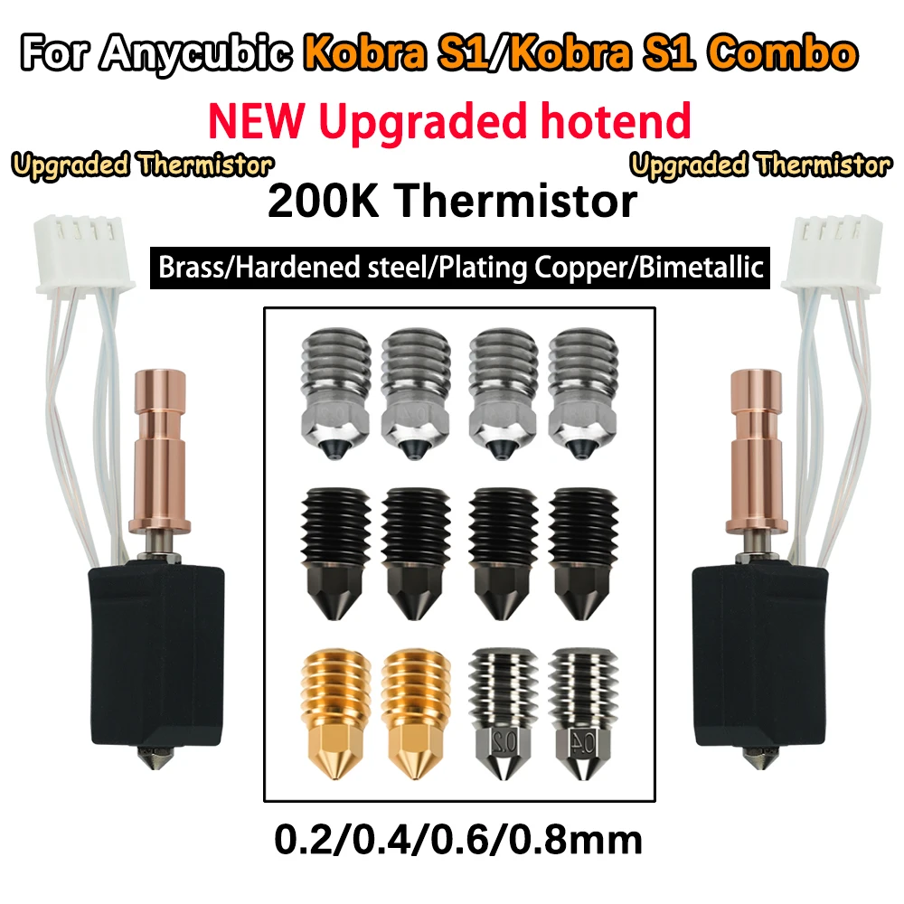 

For Anycubic Kobra S1 Hotend ceramic New Upgrade Hotend For Kobra S1 Combo Head S1C 24V 48W 200K Rapid heating 300℃