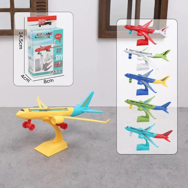 1/3/5Pcs Plastic Aircraft Ornament DIY Assembled Airplane Model Toy Color Random For Kids Children Education Collection Gift