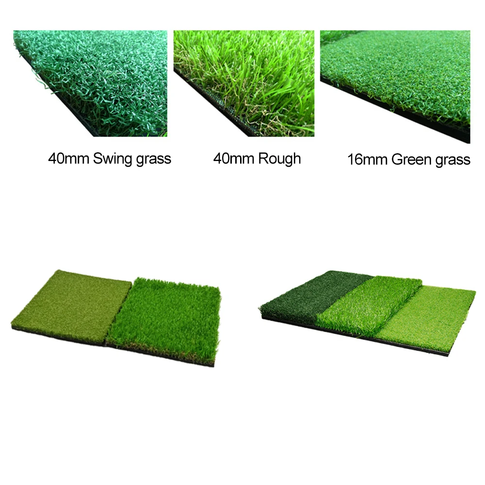 Golf 3-in-1 Turf Grass Mat Foldable Includes Tight Lie,Rough and Fairway for Driving,Chipping,and Putting Golf Practice&Training