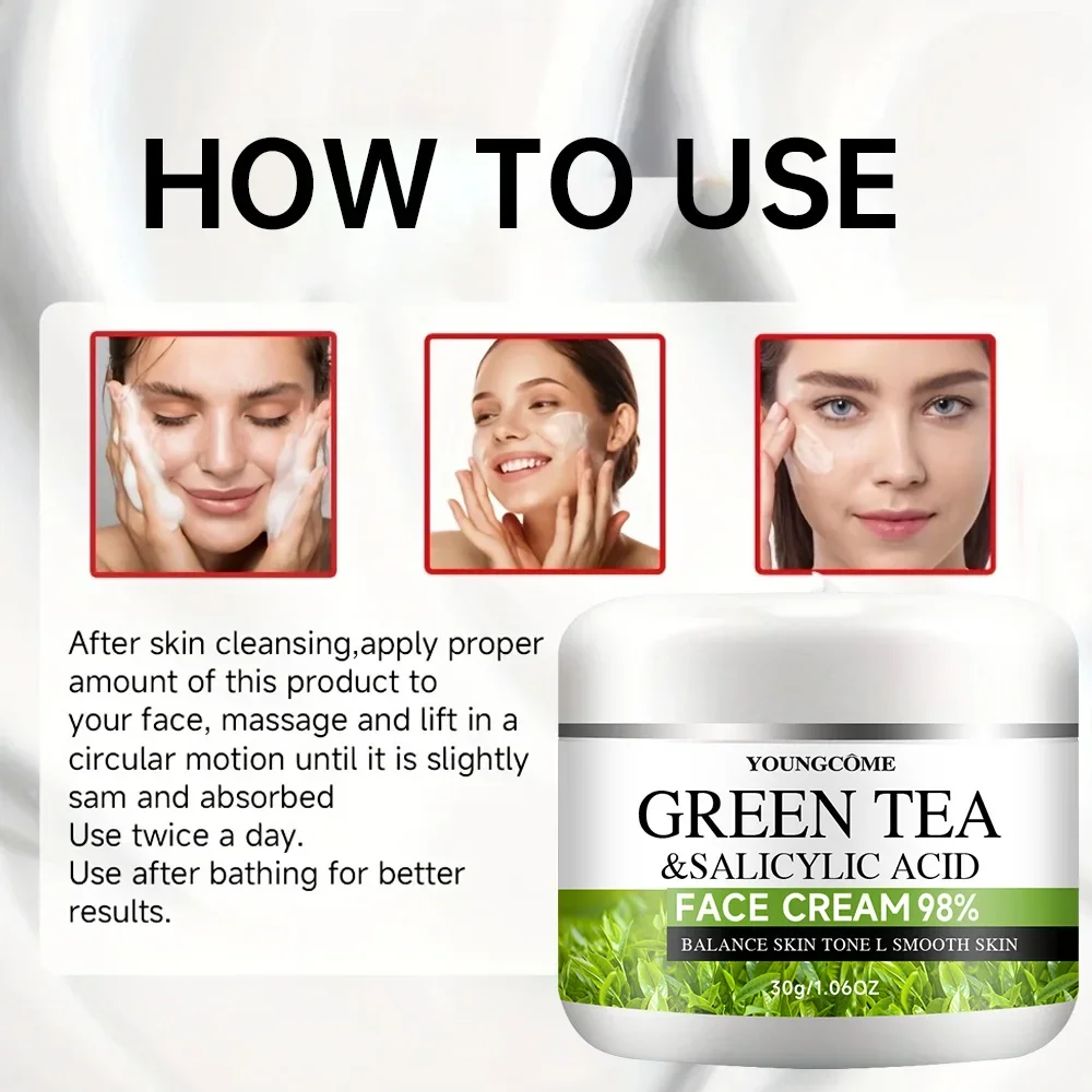 يونغكوم الشاي الأخضر كريم وجه العناية بالبشرة مكافحة الشيخوخة ترطيب مغذي ثبات كريم وجه العناية بالبشرة للجمال