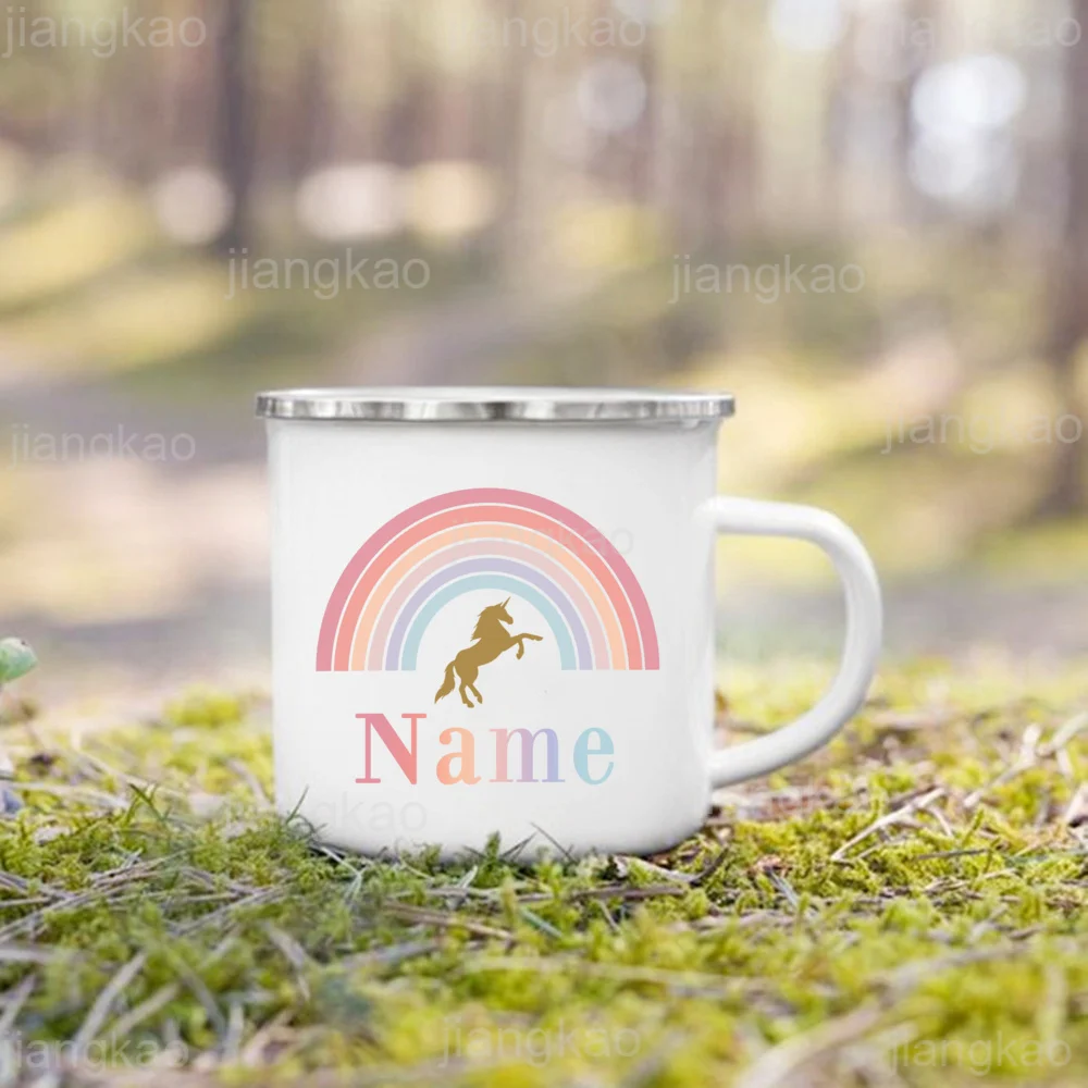 Personalized Mug for Kids Custom Rainbow Unicorn with Name Cup for Boys Girls Handle Mugs Birthday Party Favors Children\'s Gift