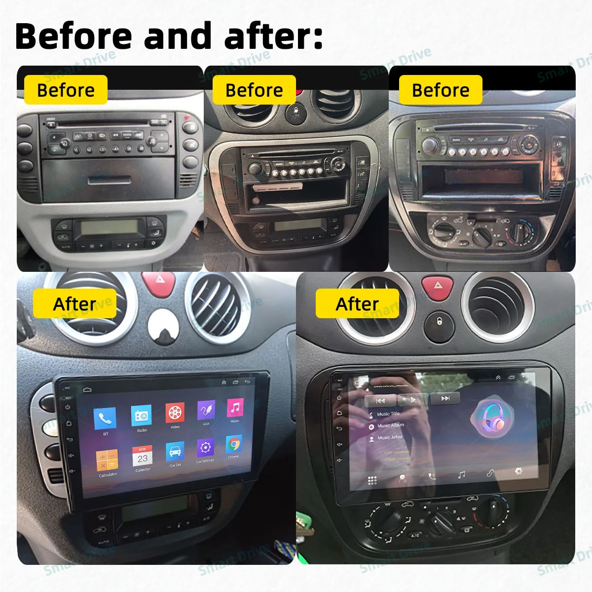 CarPlay Multimedia per Citroen C2 C3 2001 - 2010 2 Din Android Stereo Autoradio lettore di navigazione GPS unità principale Autoradio WIFI