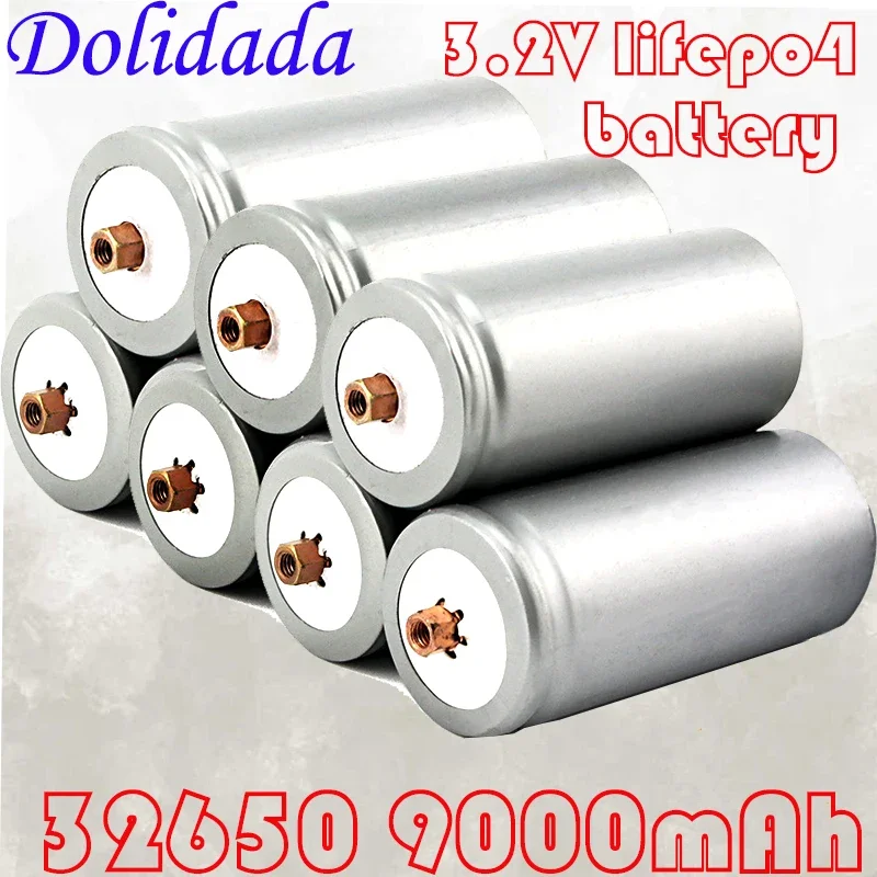 100% Originele 32650 9000Mah 3.2V Lifepo4 Oplaadbare Batterij Professionele Lithium Ijzerfosfaat Met Schroef