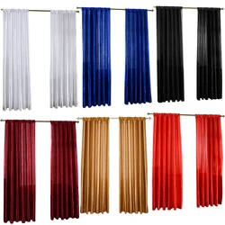 Solid Color Satin Door Window Curtain Room Balcony Half Shading Drape Curtains