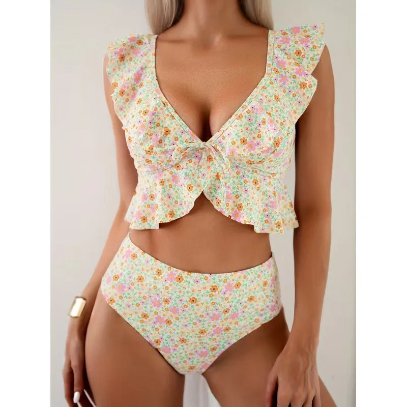 

Новый стильный купальник из двух частей, сексуальный бикини с открытой спиной и вырезами на талии.