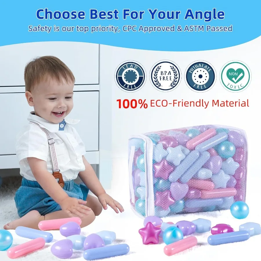 ボールピットボール 150個パック カラフルなボールピットボール 破損防止プラスチック製おもちゃボール 幼児用ボールピットボール ボールピットプラスチック製おもちゃ