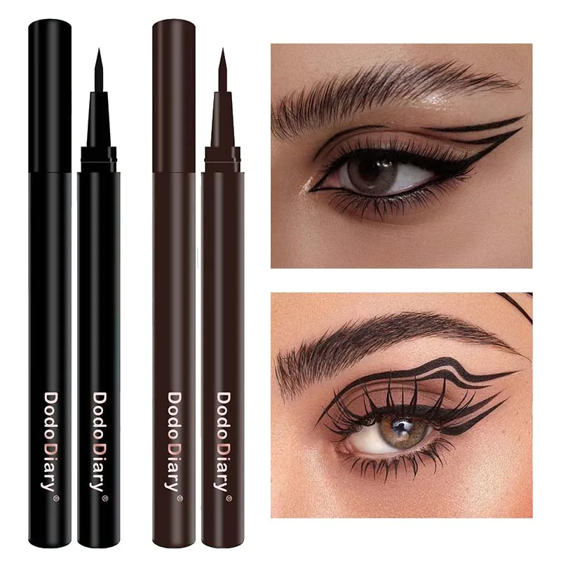 Gladde vloeistof Sneldrogende eyelinerpen Geen inklekkage Duurzaam Niet gemakkelijk uit te vegen Eyeliner Waterproof Eyeliner Vloeibaar Zacht Zwart