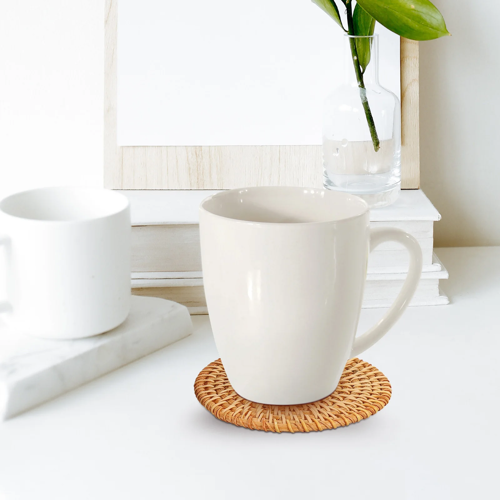 

1Set Heat Insulated Coaster Hand Woven Cup Mat Decorative Dining Table Mug Pad Home Bar Restaurant Coaster