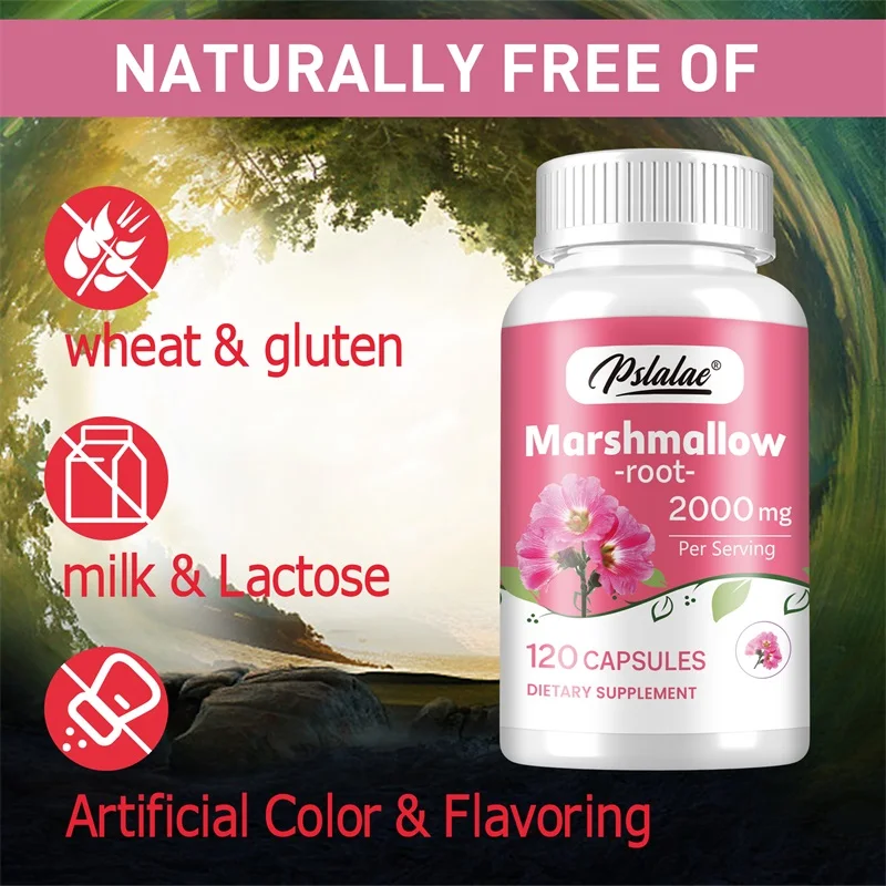 Marshmallow Root Capsules 2000mg - Support Respiratory, Skin and Intestinal Health, Promotes Digestion