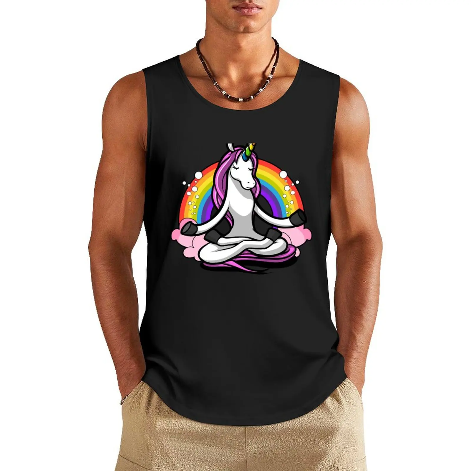 

Unicorn Zen Yoga Tank Top Clothing Men's singlets t shirts