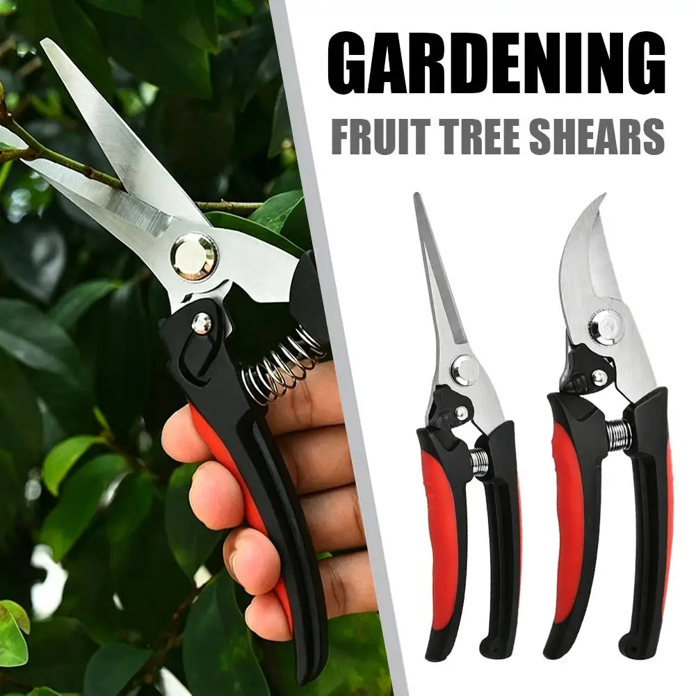Garden Pruning Shears Sharp Stainless Steel Blades Effort-Saving Scissors For Orchard Plants Shrub Fruit Tree Trimming