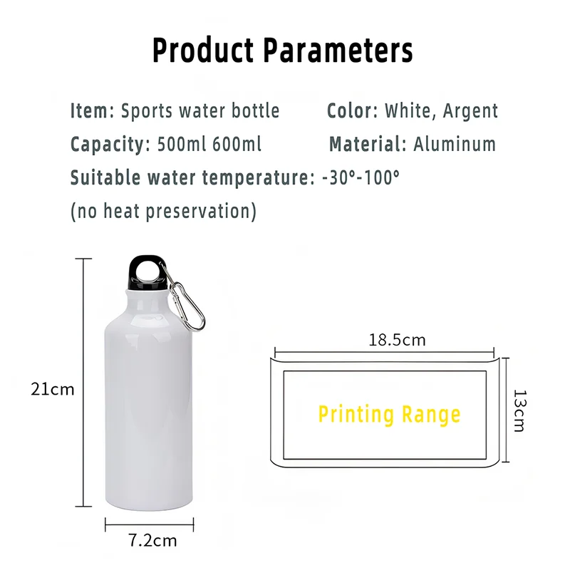 DIY Sports Water Bottle Customizable Logo Text Photo Color Printing Aluminum Material Outdoor Bike Hiker Personal Gift Souvenir