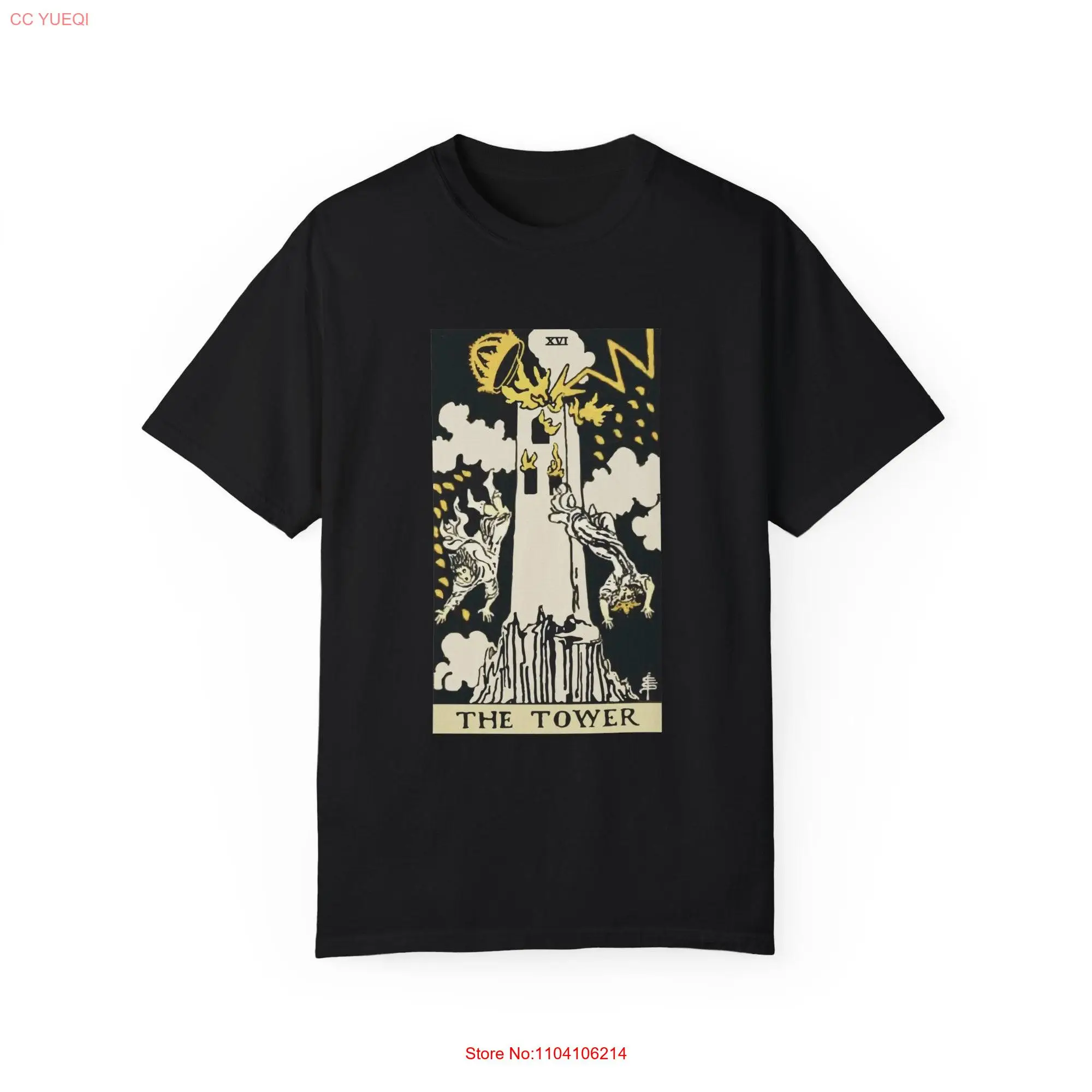 The Tower Tarot Card premium t shirt Represents sudden upheaval chaos and breakdown of existing structures Rider Waite deck