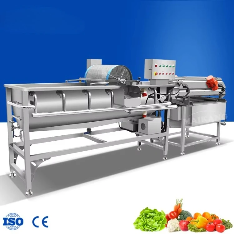 High Efficiency Stainless Steel Industrial Vortex Cleaning Machine with Circulating Water System for Vegetables Processing Line