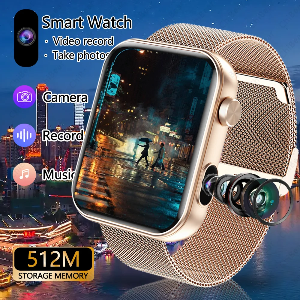 

2025 New HD Camera Smart Watch Women Bluetooth Call Photo Album Heart rate Sports Fitness Waterproof Smartwatch For Xiaomi