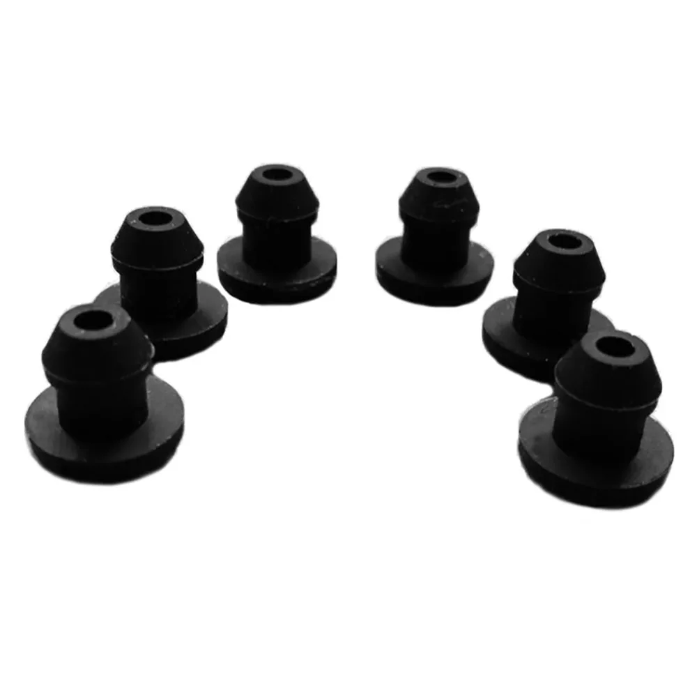 1000pcs Black 6.5mm Snap-on Hole Plug Silicone Rubber Blanking End Caps Seal Stopper T-type Plug Cover Food Grade