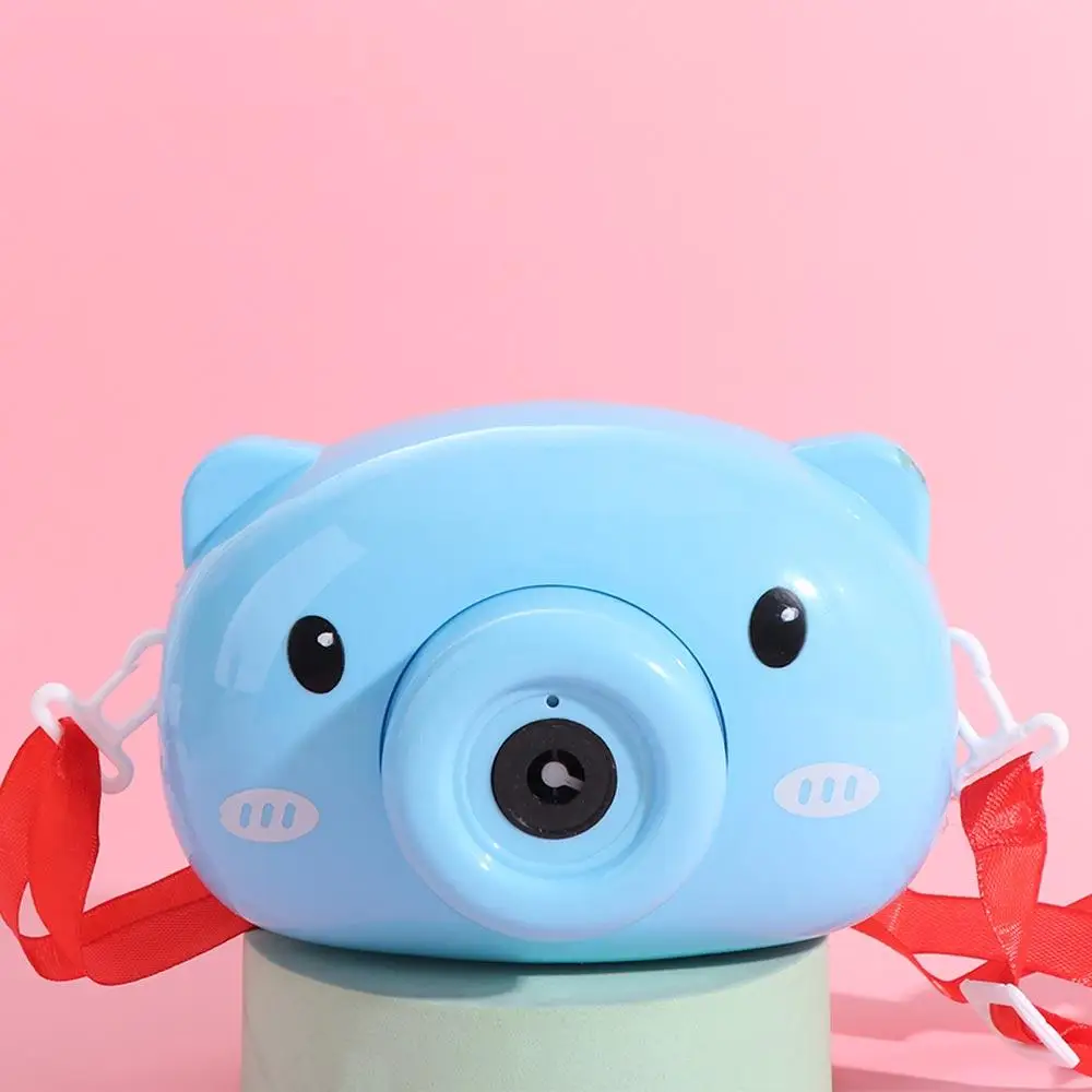 ماكينة فقاعات الأطفال المتينة، ماكينة صنع فقاعات الصابون على شكل كاميرا أوتوماتيكية، لعبة خنزير كرتونية، منفاخ فقاعات كرتونية للفتيات والأولاد