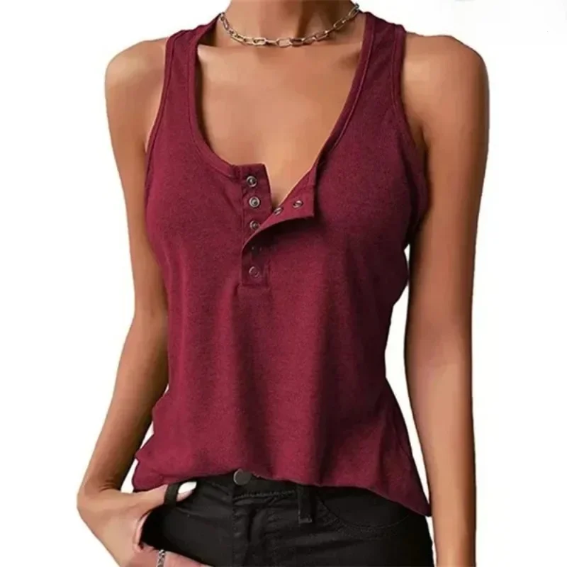 

Women's Sleeveless T-shirt, Sexy Inside Vest, Casual Basic Solid Color, Y2K Clothing, Tank Top, New