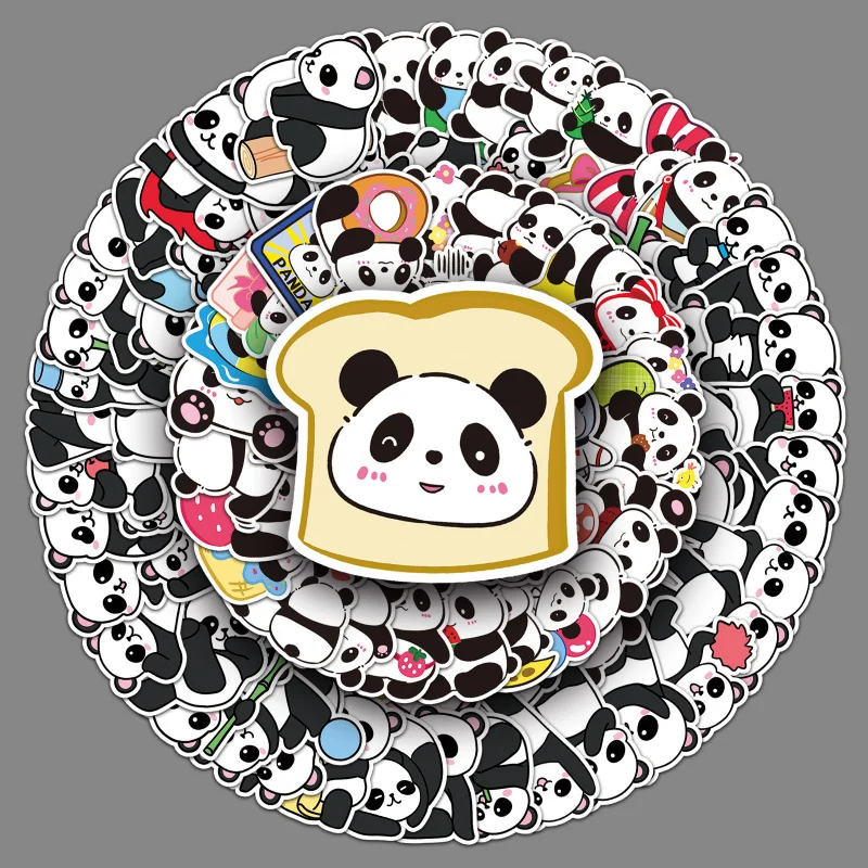 

100Zhang Panda Graffiti Stickers Personalized Hand-Painted Cartoon Cute Animal Decorative Cup Phone Stickers