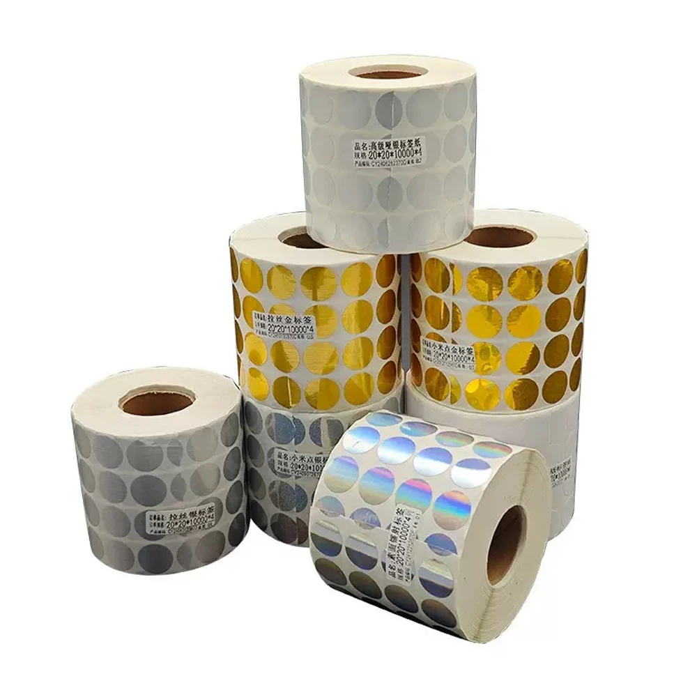 

Золотая наклейка с простой поверхностью, лазерная рулонная наклейка, круглая матовая золотистая, серебряная, водонепроницаемая и маслостойкая клейкая наклейка для домашних животных