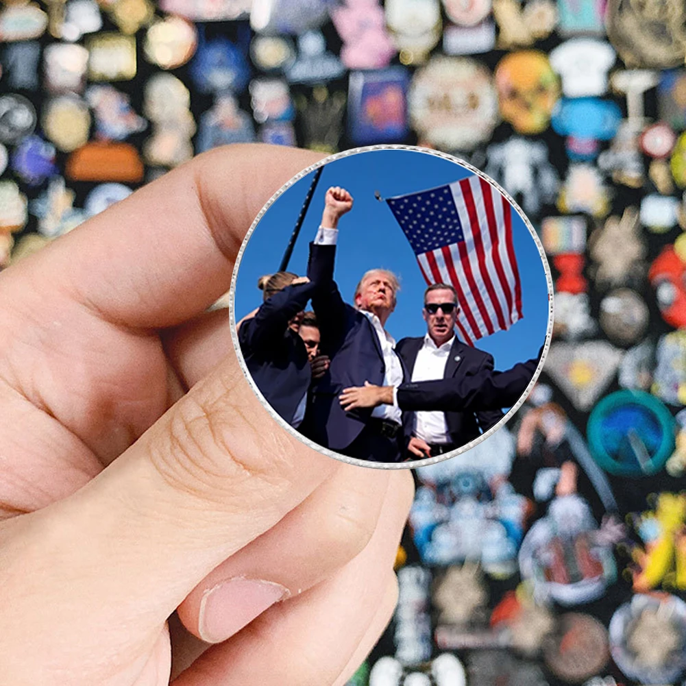 Shooting Trump Brooch Never Stop Fighting Trump 2024 Pins Make America Great Again Brooches for Men Women Bag Accessories