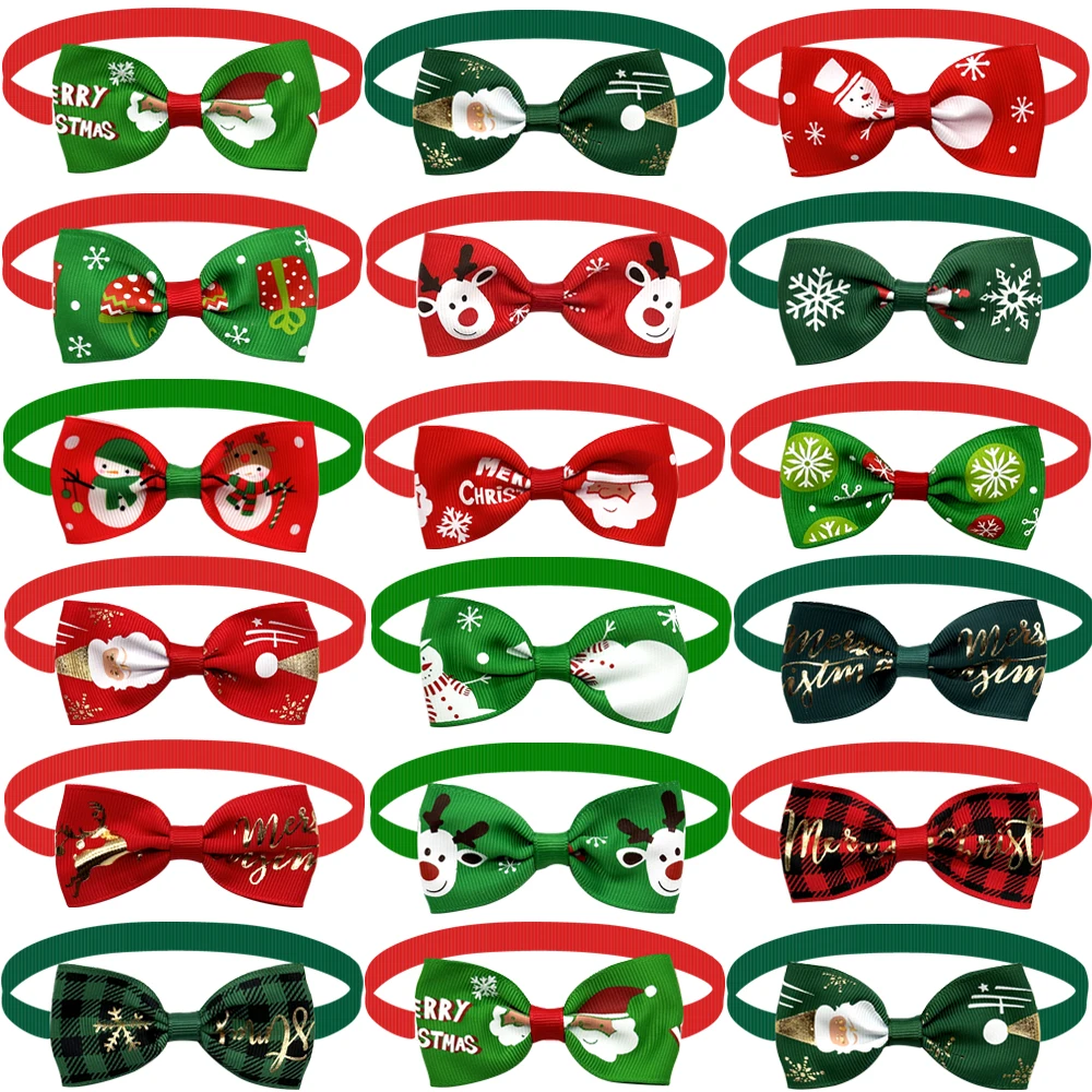 50/100PCS Christmas Decorate Pet Dog Bowties Dog Cat Bow Ties&Bowties Holiday Pet Supplies Dog Bowtie for Small Dog Accessories