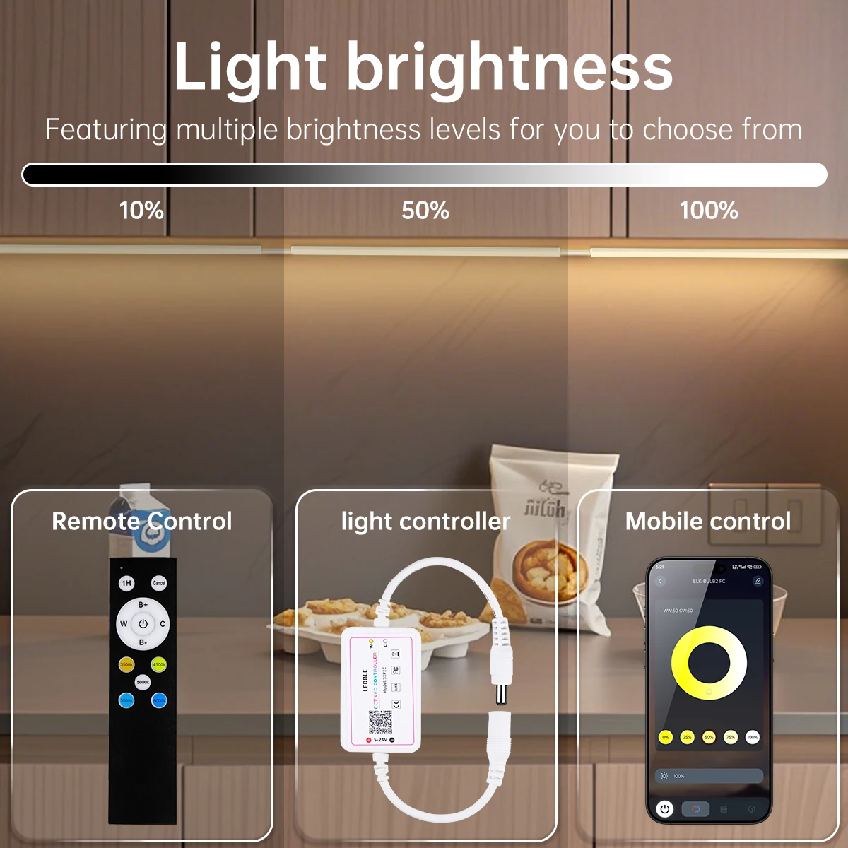 بلوتوث الذكية عكس الضوء CCT LED أضواء بار غرفة نوم المطبخ الجدار مصباح لخزانة الصوتية جدار الخشب لوحة إضاءة ديكوريّة #6