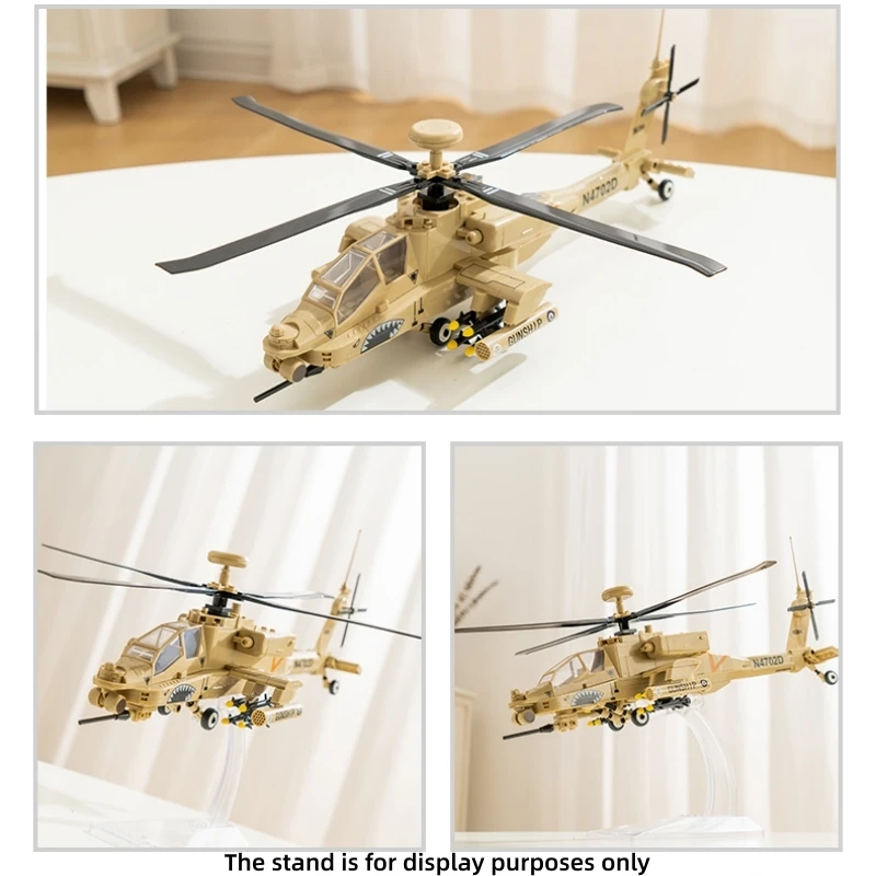 Technische AH-64 Apache Aanvalshelikopter Bouwstenen Set VS Militaire Model Kit WW2 Leger Special Forces DIY Montage Speelgoed