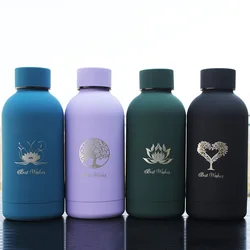 Best Wishes Thermos Bottle Cute Coffee Vacuum Flasks Thermos Stainless Steel Travel Drink Water Bottle Thermoses Cups and Mug