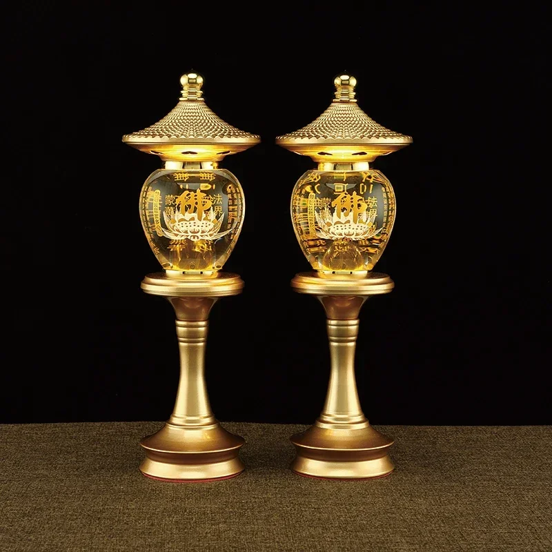 

Led Crystal Lotus Lamp Lamp for Buddha Worship Pilot Lamp Chinese Character Fo Buddha Shrine Buddha