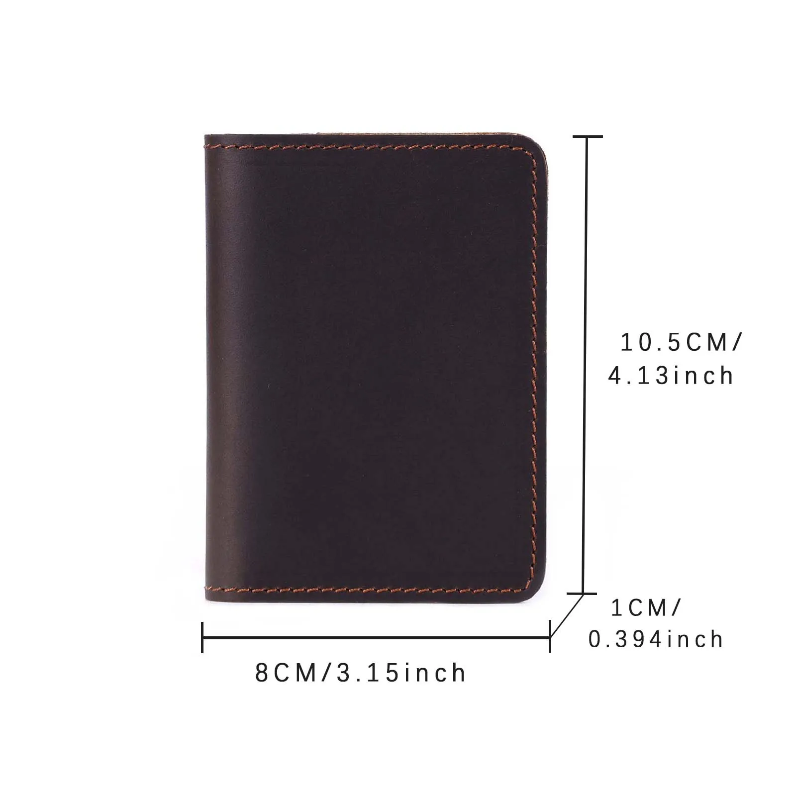 Echtleder-Kartenetui, einfache Mini-Geldbörse von Crzay House Leather, perfekt zum Tragen von Bargeld und Karten – Detail 2